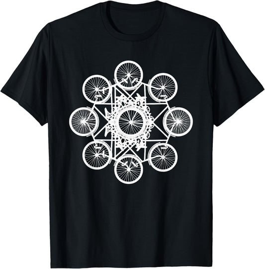 Miftees Mountain Bike Bicycle Art , -Adults, Black, Small, Short Sleeve T-Shirt - T-Shirt | Black