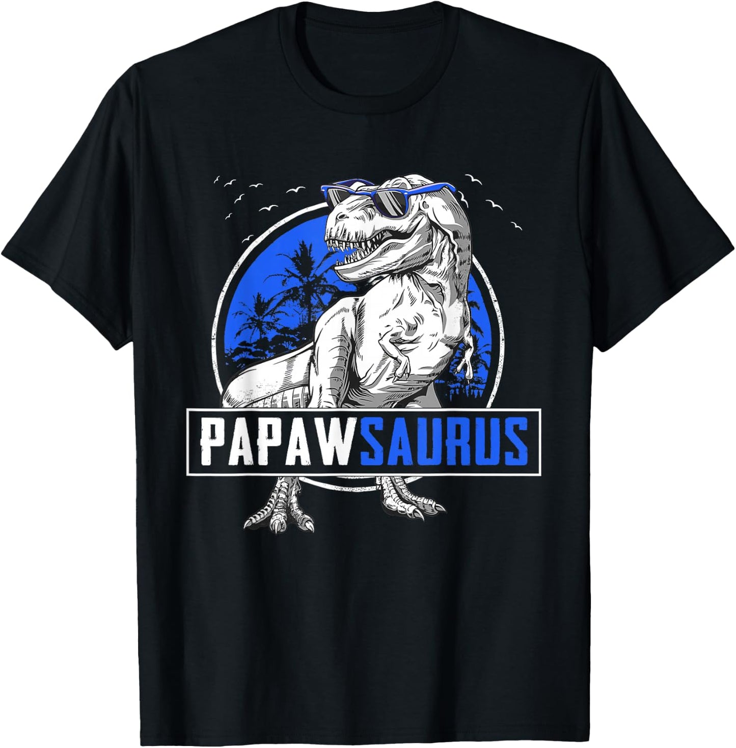 Papawsaurus T-Rex Papaw Saurus Dinosaur Family Matching T-Shirt - T-Shirt | Black