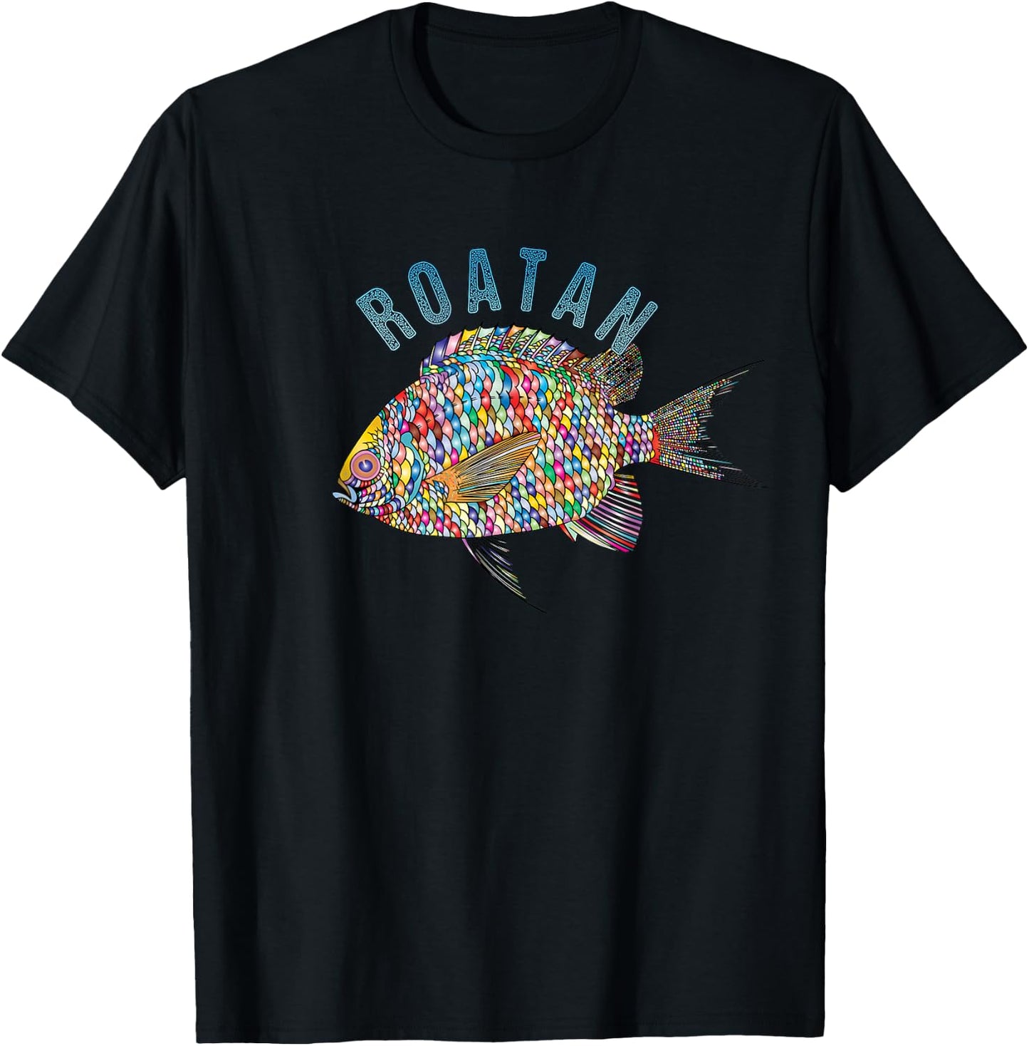 Roatan Beach Design / Souvenir Illustration T-Shirt - T-Shirt | Black