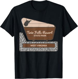 Twin Falls Resort State Park West Virginia Welcome Souvenir T-Shirt - T-Shirt | Black
