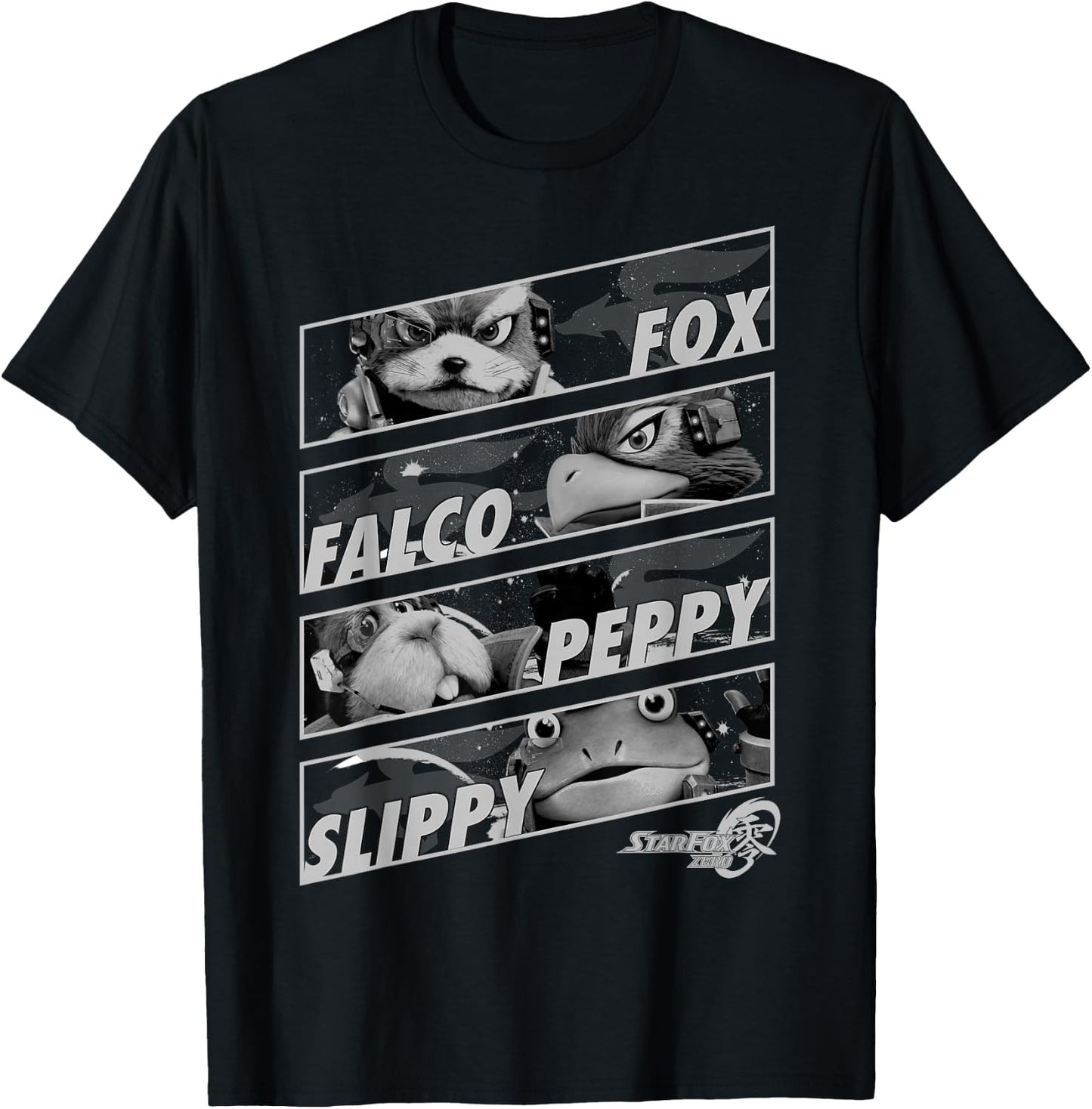 Star Fox Zero Tilted Team Group Shot Graphic T-Shirt - T-Shirt | Black