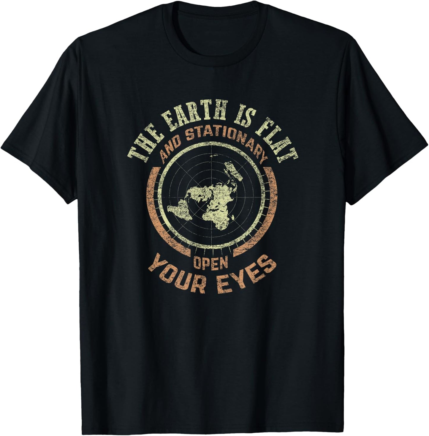 Flat Earth and Stationary Vintage Conspiracy Small T-Shirt - T-Shirt | Black
