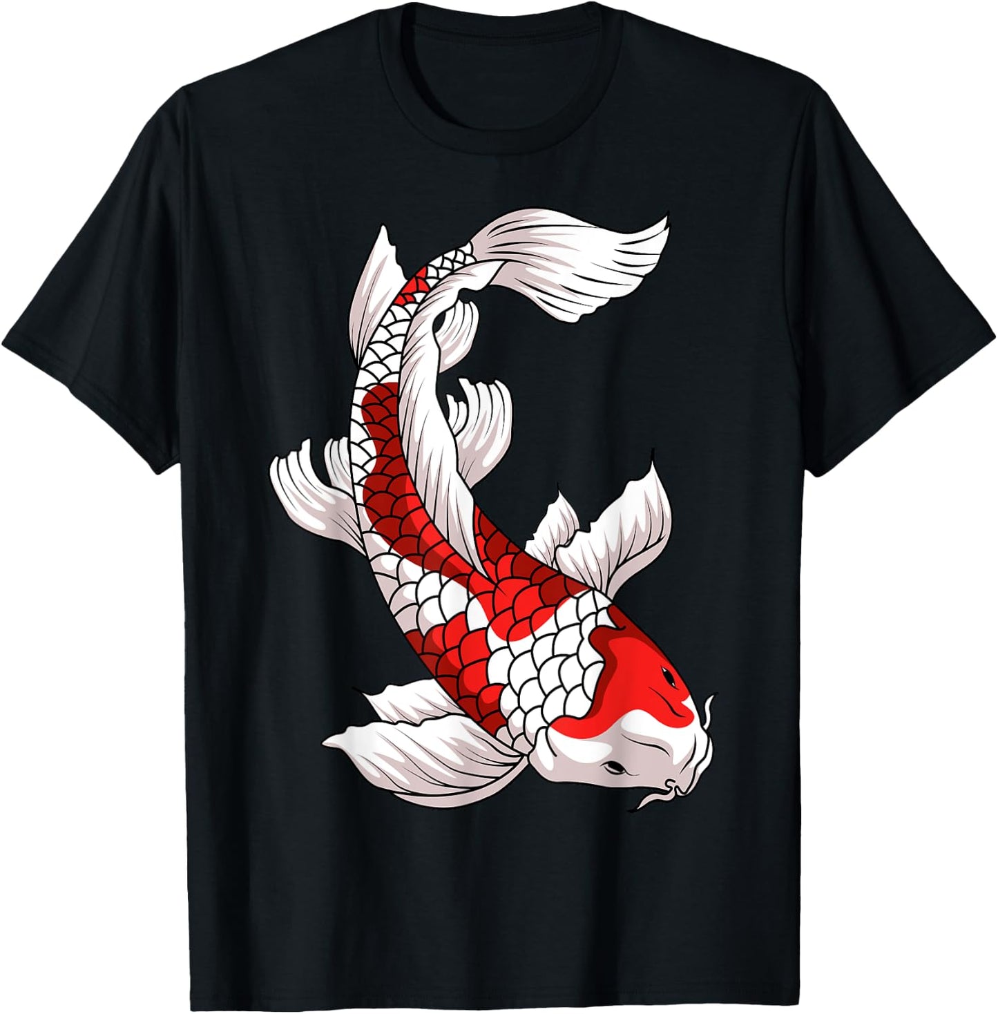 Koi Fish Carp Japanese Asian Nishikigoi Taisho Sanke Asagi T-Shirt - T-Shirt | Black
