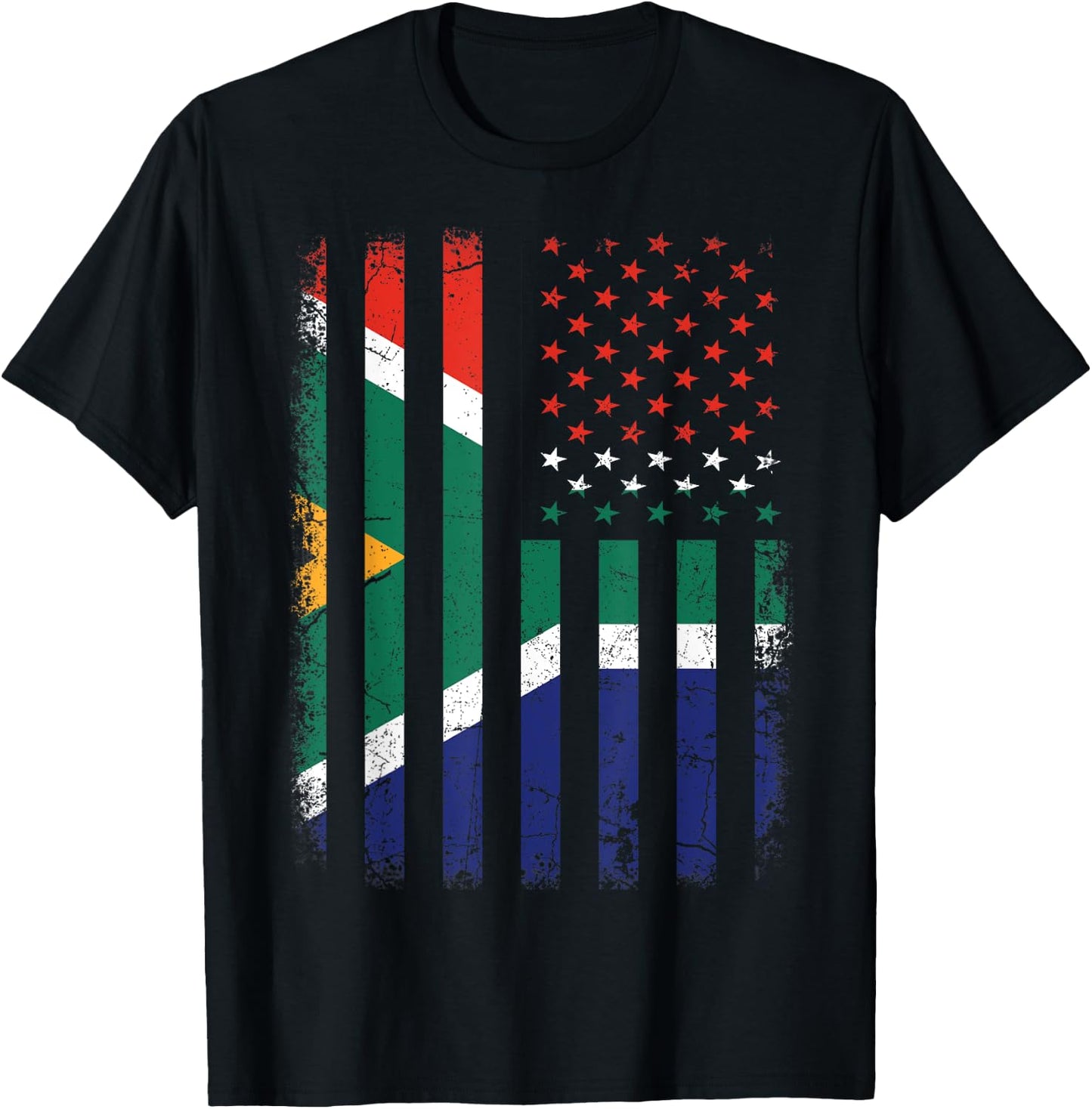 South African American Flag South African Roots South Africa Women Kids Men T-Shirt - T-Shirt | Black