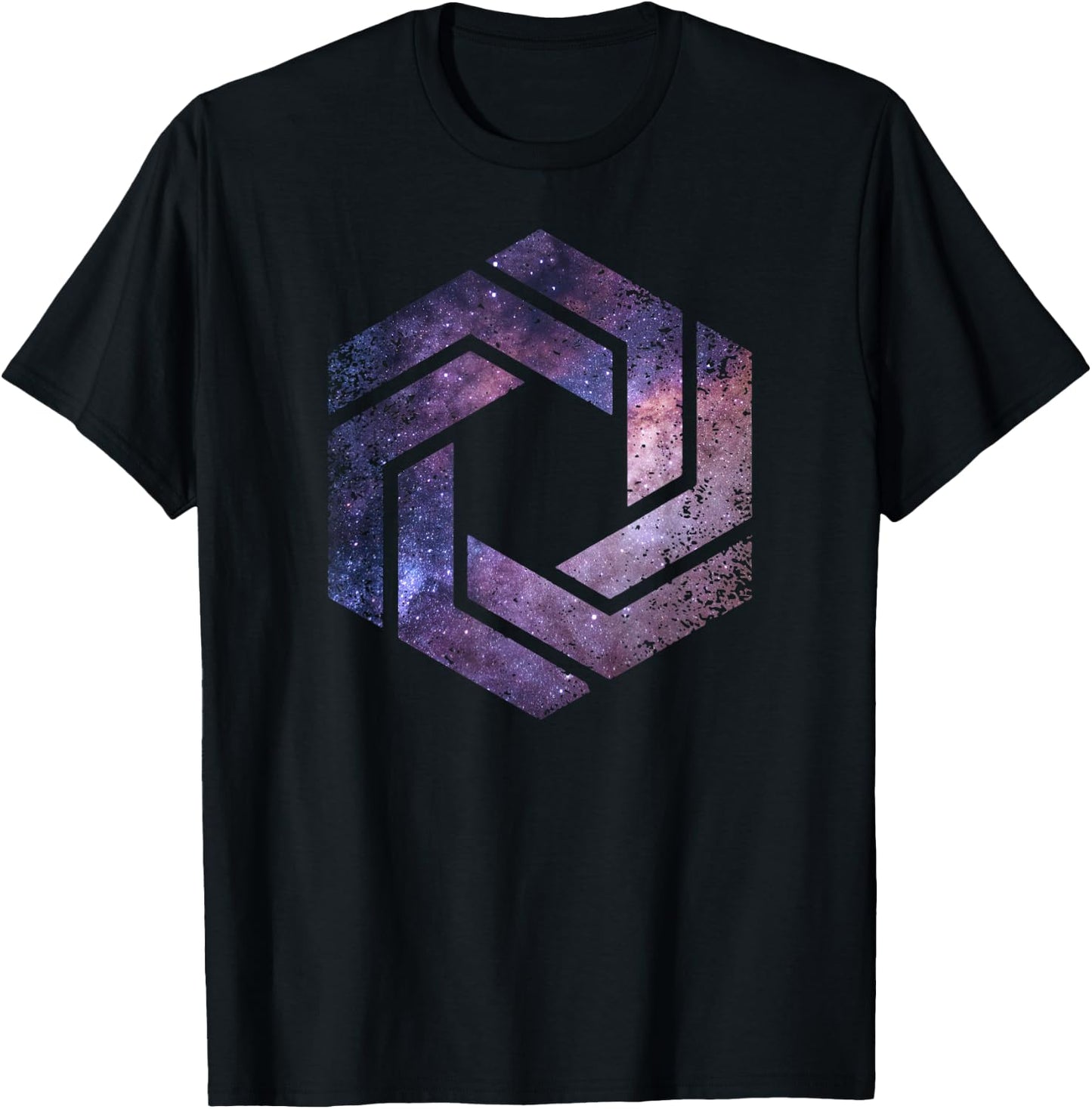 Geometric Space - Sacred Geometry Shape Hexagon Symbol Poison T-Shirt - T-Shirt | Black