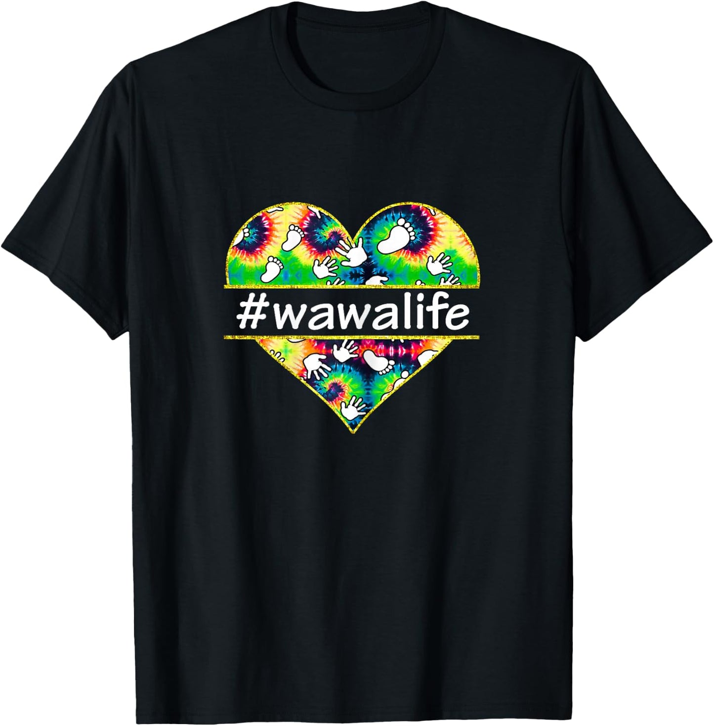 Love WaWa Life - Grandma Heart T-Shirt - T-Shirt | Black