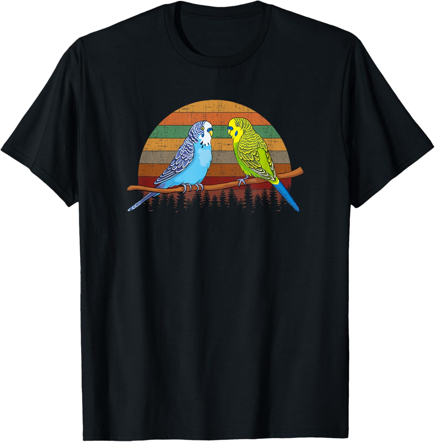 parakeet retro Budgies parakeet T-Shirt - T-Shirt | Black