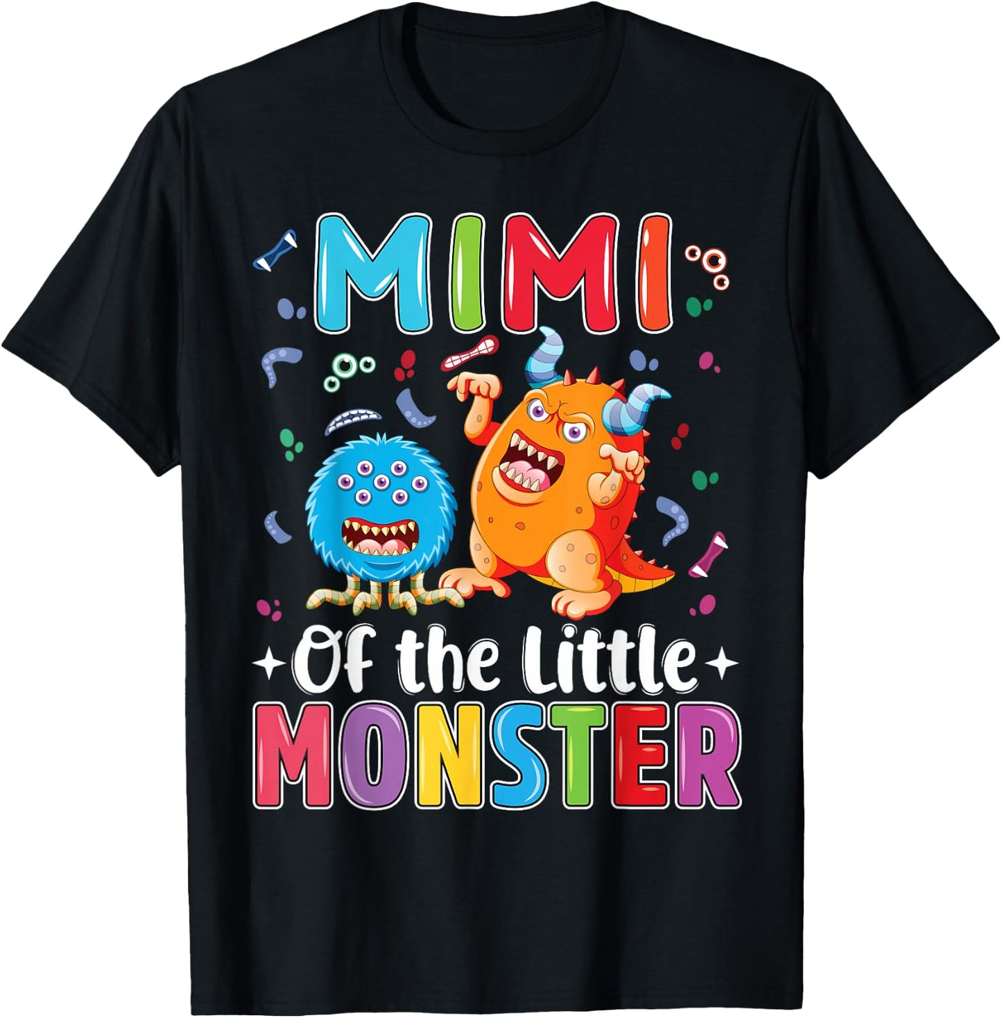 Mimi Of The Little Monster Birthday Family Monster T-Shirt - T-Shirt | Black