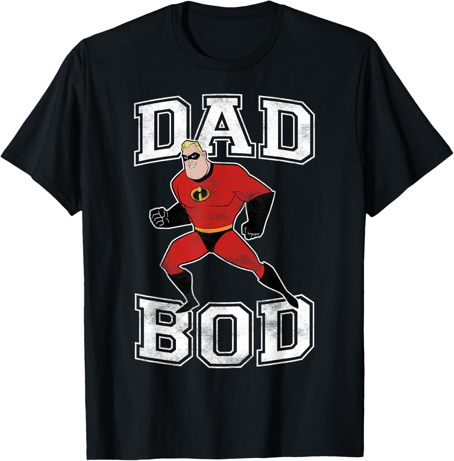 Disney Pixar Incredibles Mr. Incredible Dad BOD Portrait Small T-Shirt - T-Shirt | Black