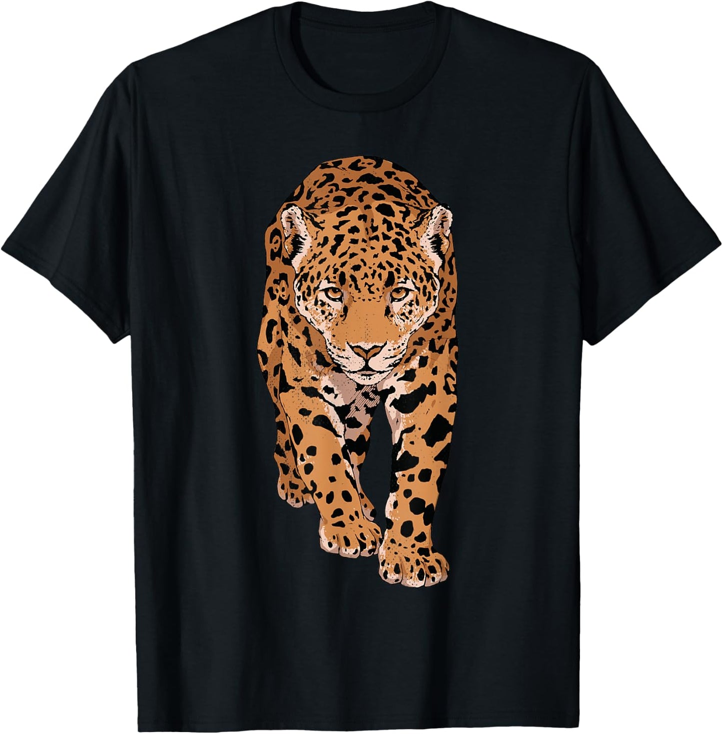 Cool Jaguar with powerful look with his beautiful eyes. T-Shirt - T-Shirt | Black