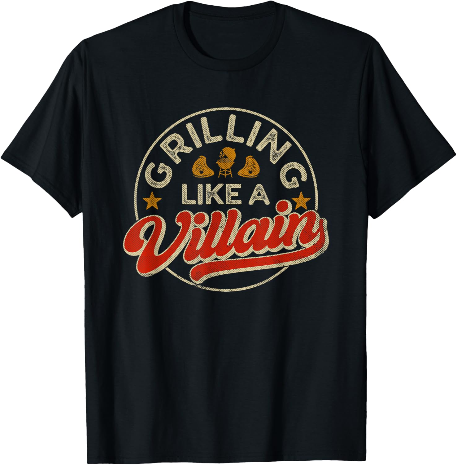 Grilling Like A Villain Funny BBQ Barbecue Griller T-Shirt - T-Shirt | Black