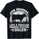 Cow Grandpa Funny Moon Vintage Cow Father's Day T-Shirt - T-Shirt | Black