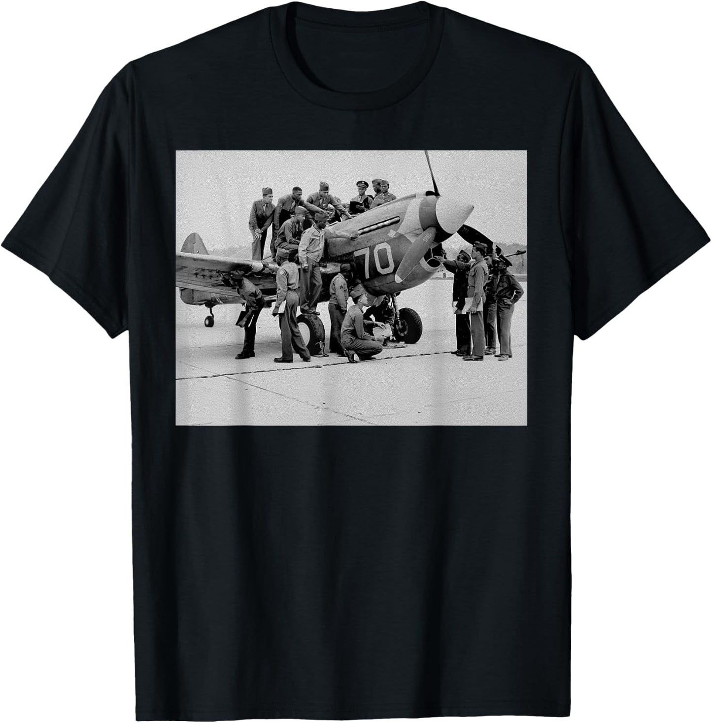 Retro Black Airmen Black History World War 2 Tuskegee Pilots T-Shirt - T-Shirt | Black