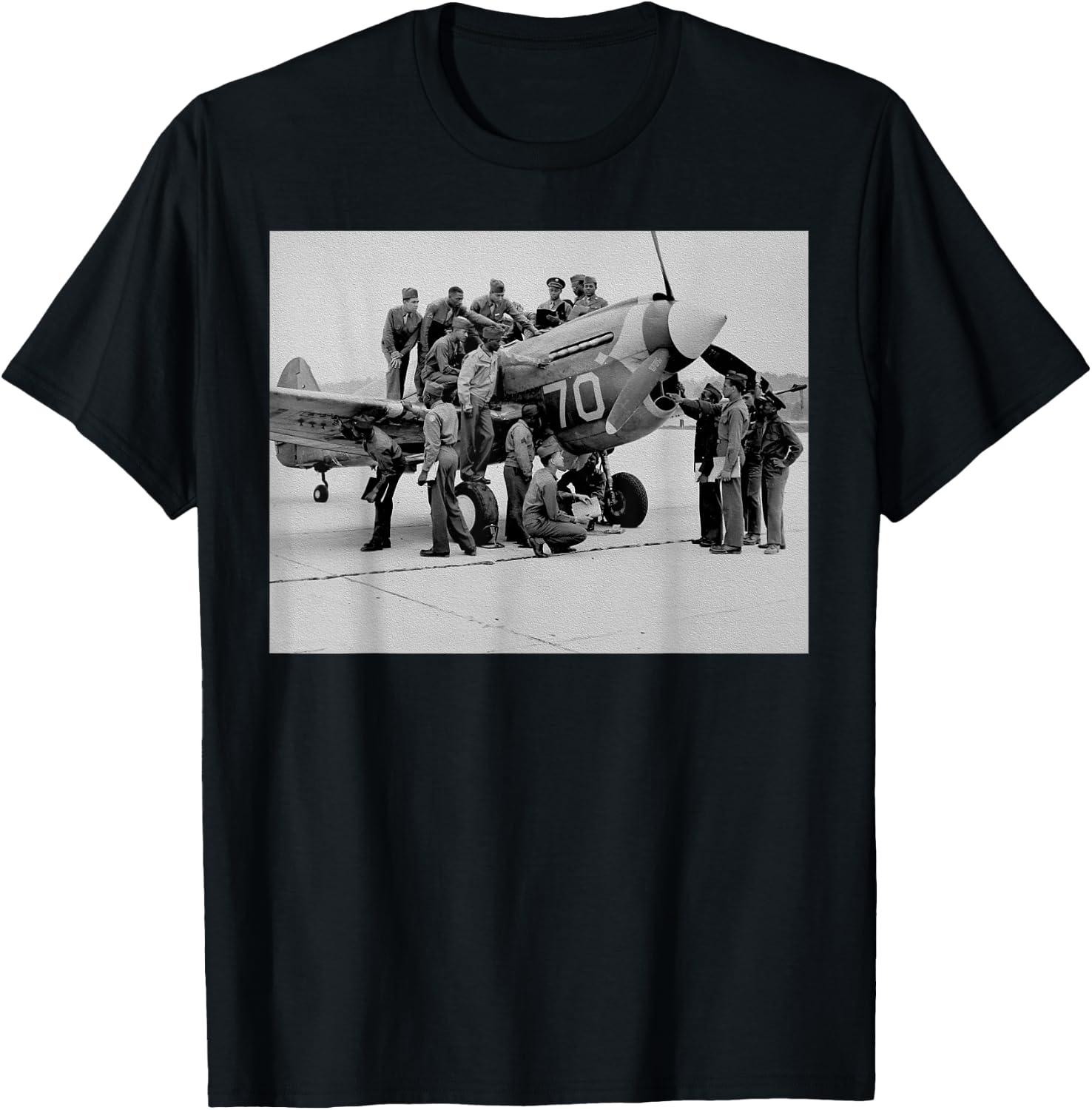 Retro Black Airmen Black History World War 2 Tuskegee Pilots T-Shirt - T-Shirt | Black