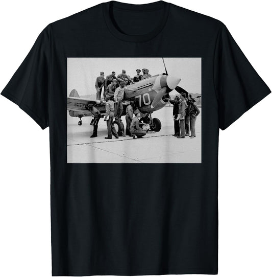 Retro Black Airmen Black History World War 2 Tuskegee Pilots T-Shirt - T-Shirt | Black