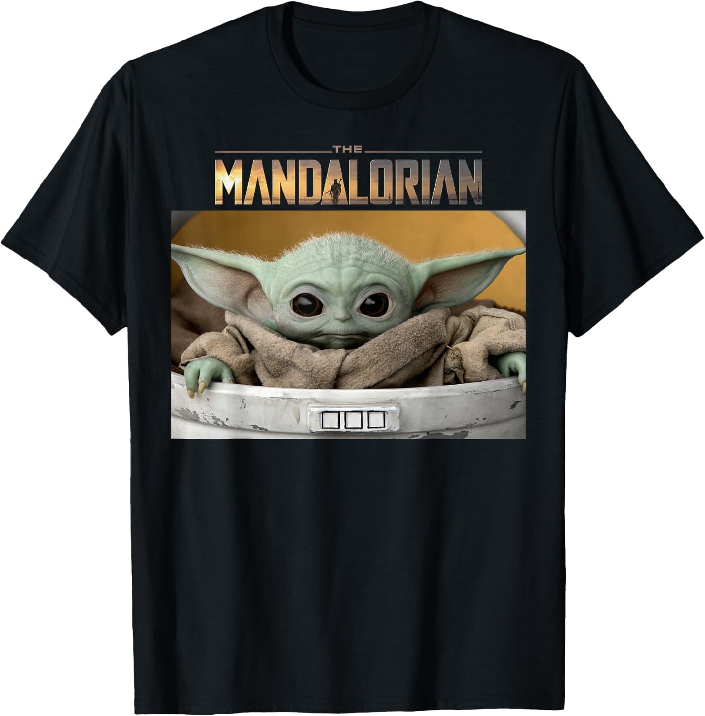 Star Wars The Mandalorian The Child Pod Screenshot Logo T-Shirt - T-Shirt | Black