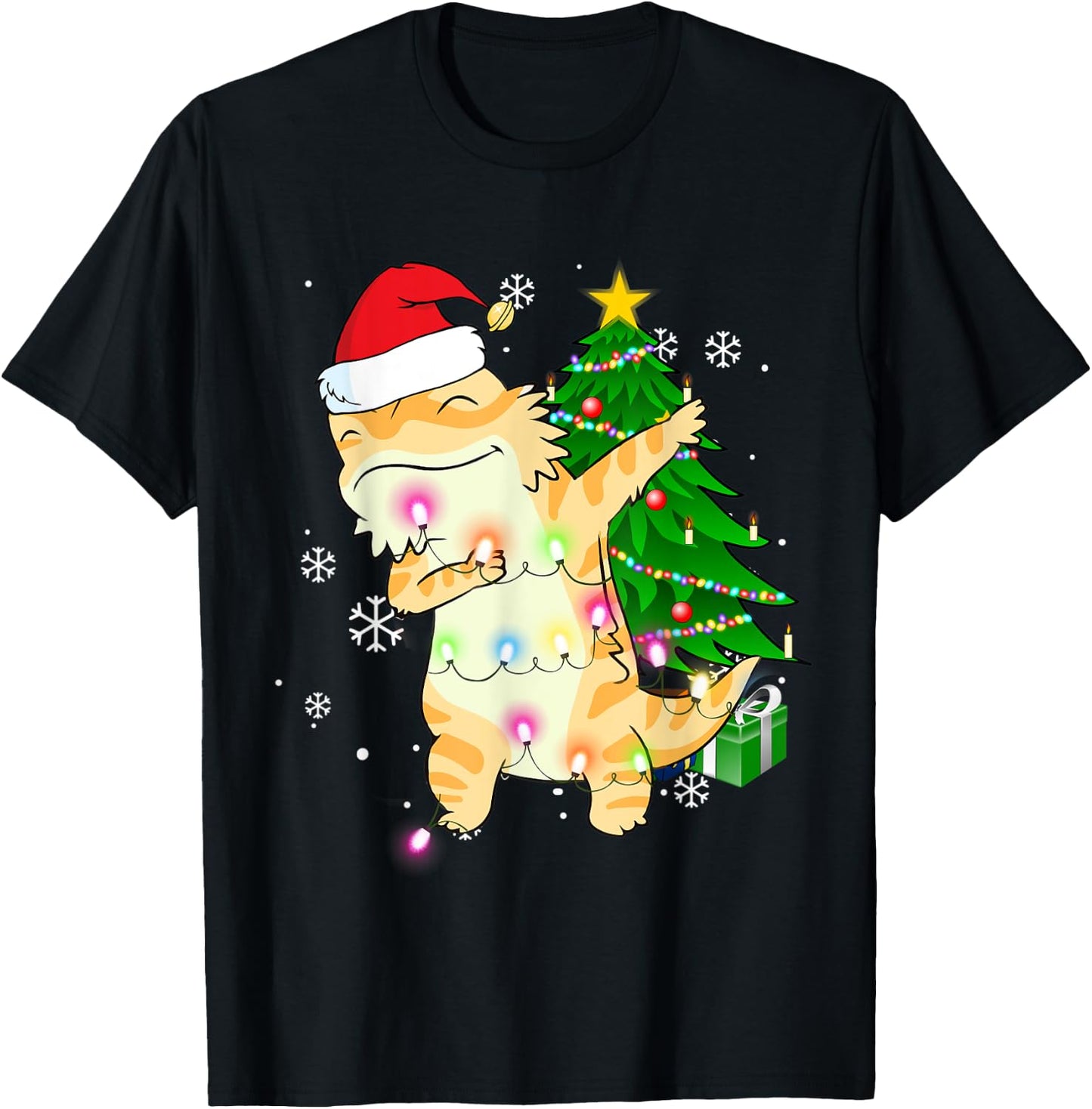 Dabbing Bearded Dragon Christmas Costume Cute Youth Kids T-Shirt - T-Shirt | Black