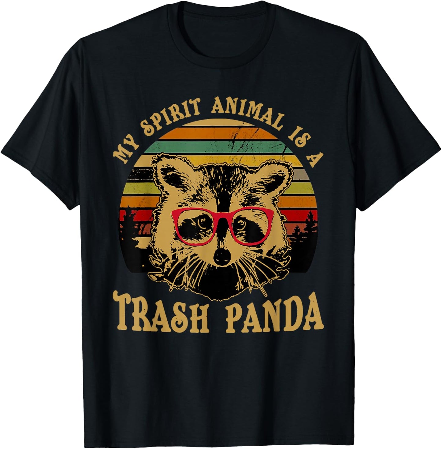 My Spirit Animal is A Trash Panda Geeky Glasses T-Shirt - T-Shirt | Black