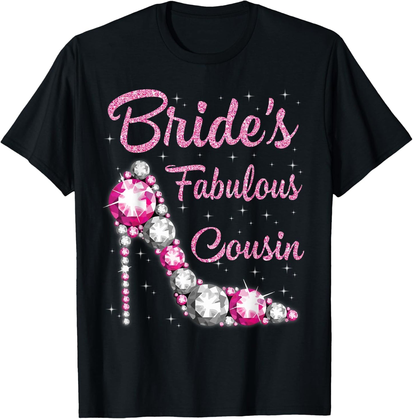 Cousin's Fabulous Bride Happy Wedding Married Day Vintage T-Shirt - T-Shirt | Black