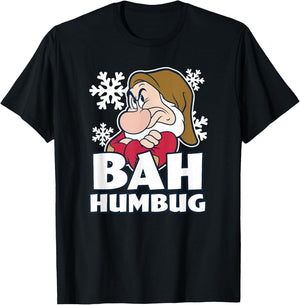 Disney Snow White & The Seven Dwarfs Christmas Grumpy Humbug T-Shirt - T-Shirt | Black