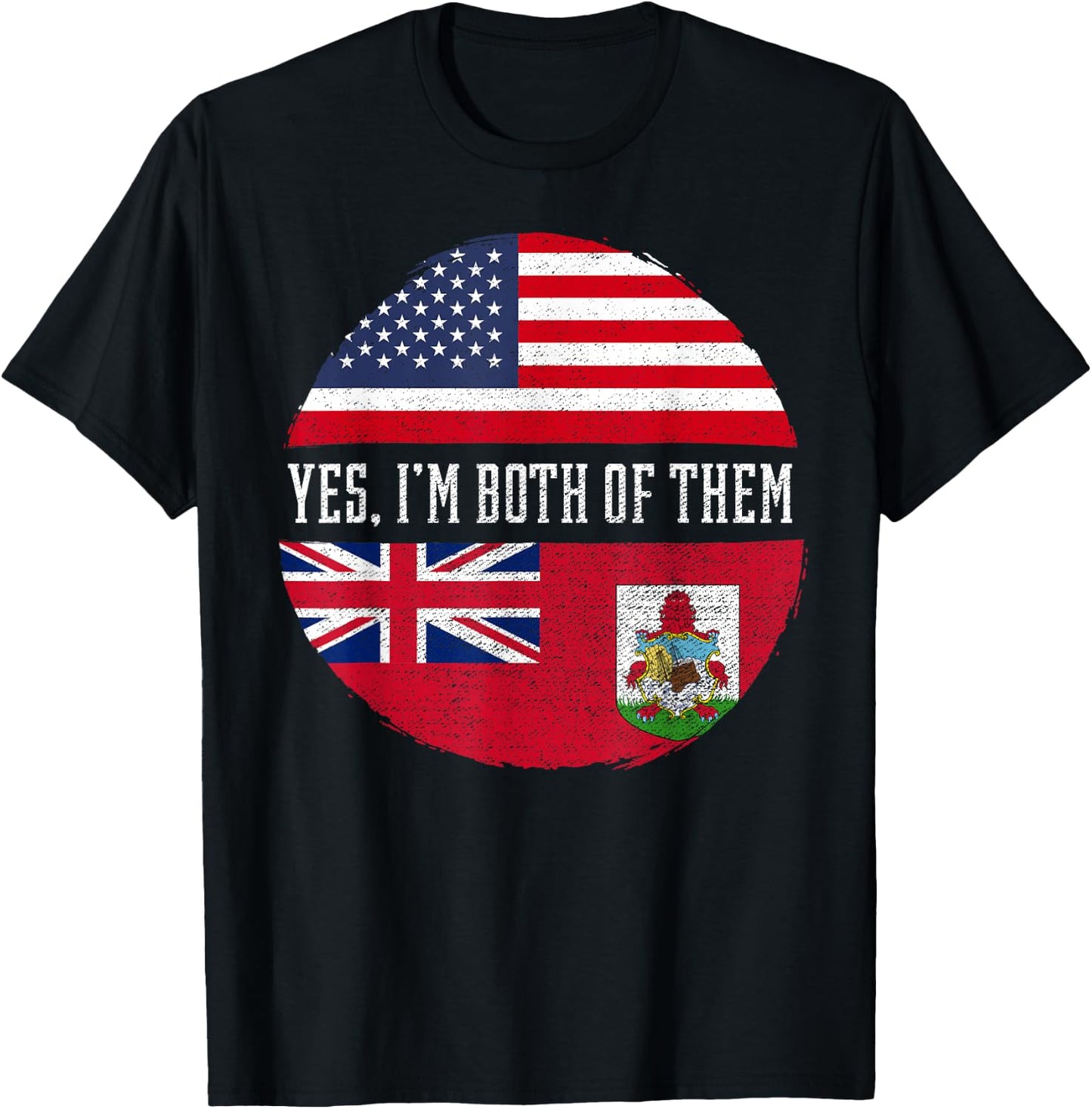 Half American Half Bermudian USA Flag Bermuda Heritage DNA T-Shirt - T-Shirt | Black
