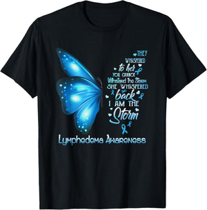 I am the storm Lymphedema Awareness Butterfly T-Shirt - T-Shirt | Black