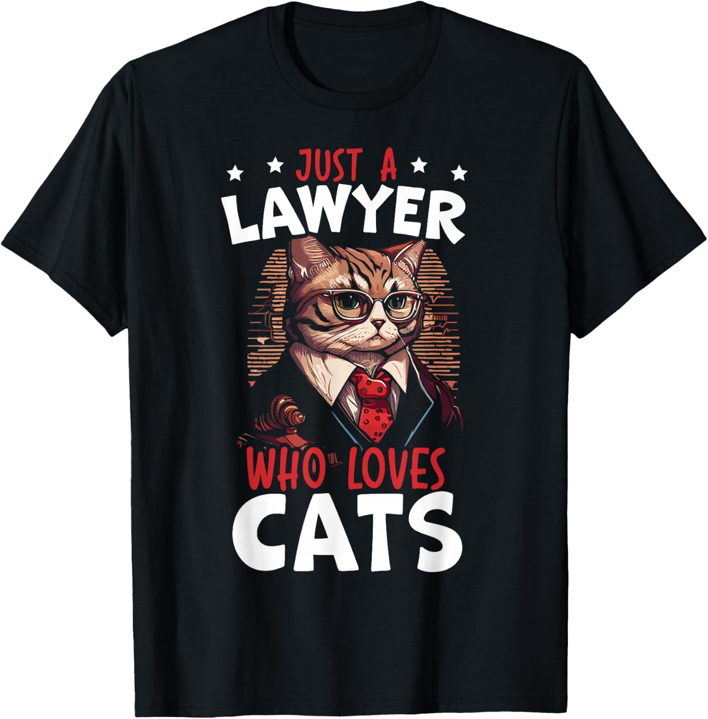 Just A Lawyer Who Loves Cats Attorney Lawyer T-Shirt - T-Shirt | Black