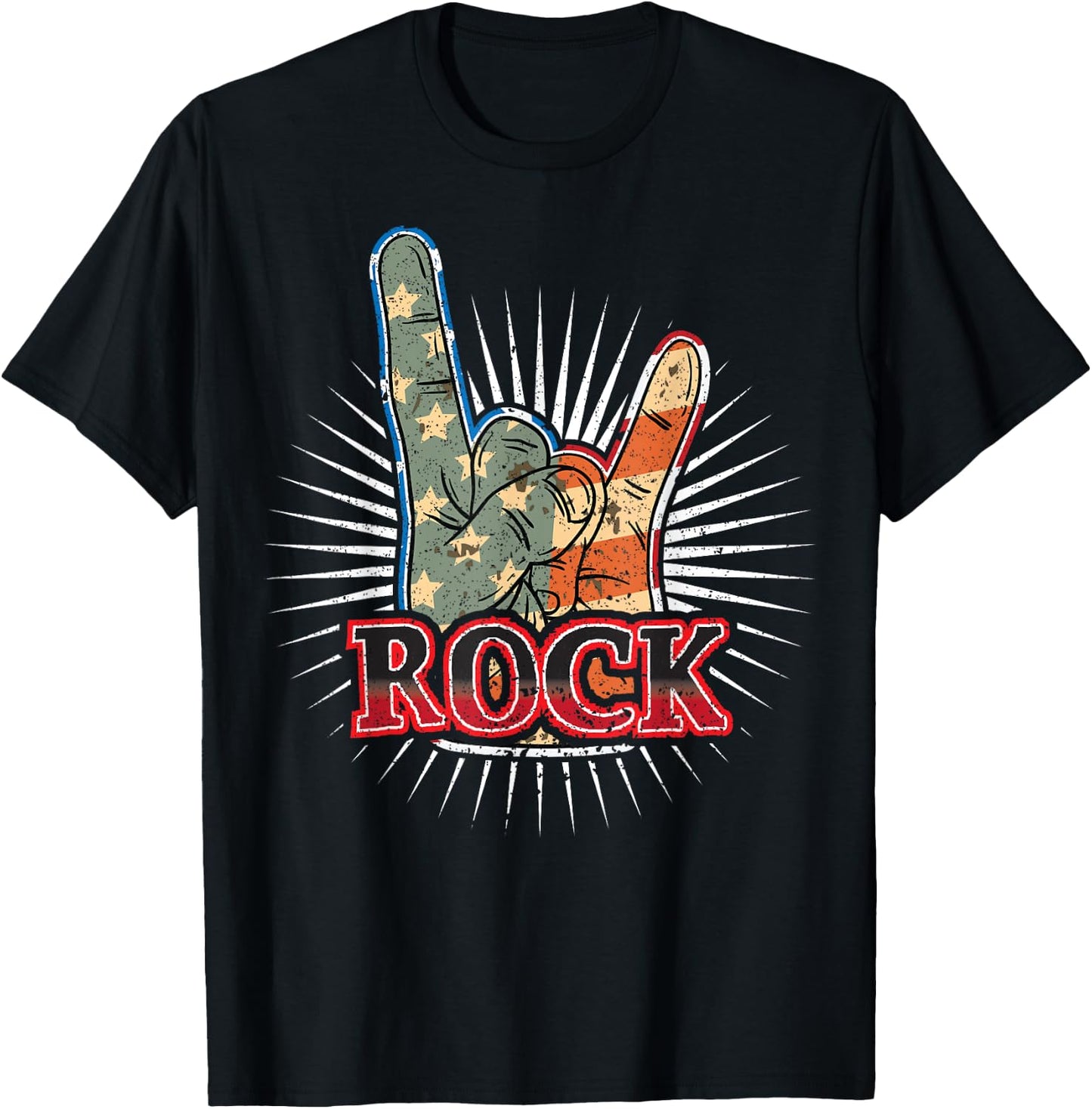 Vintage USA Rock - Band Concert Poster 70s 80s T-Shirt - T-Shirt | Black