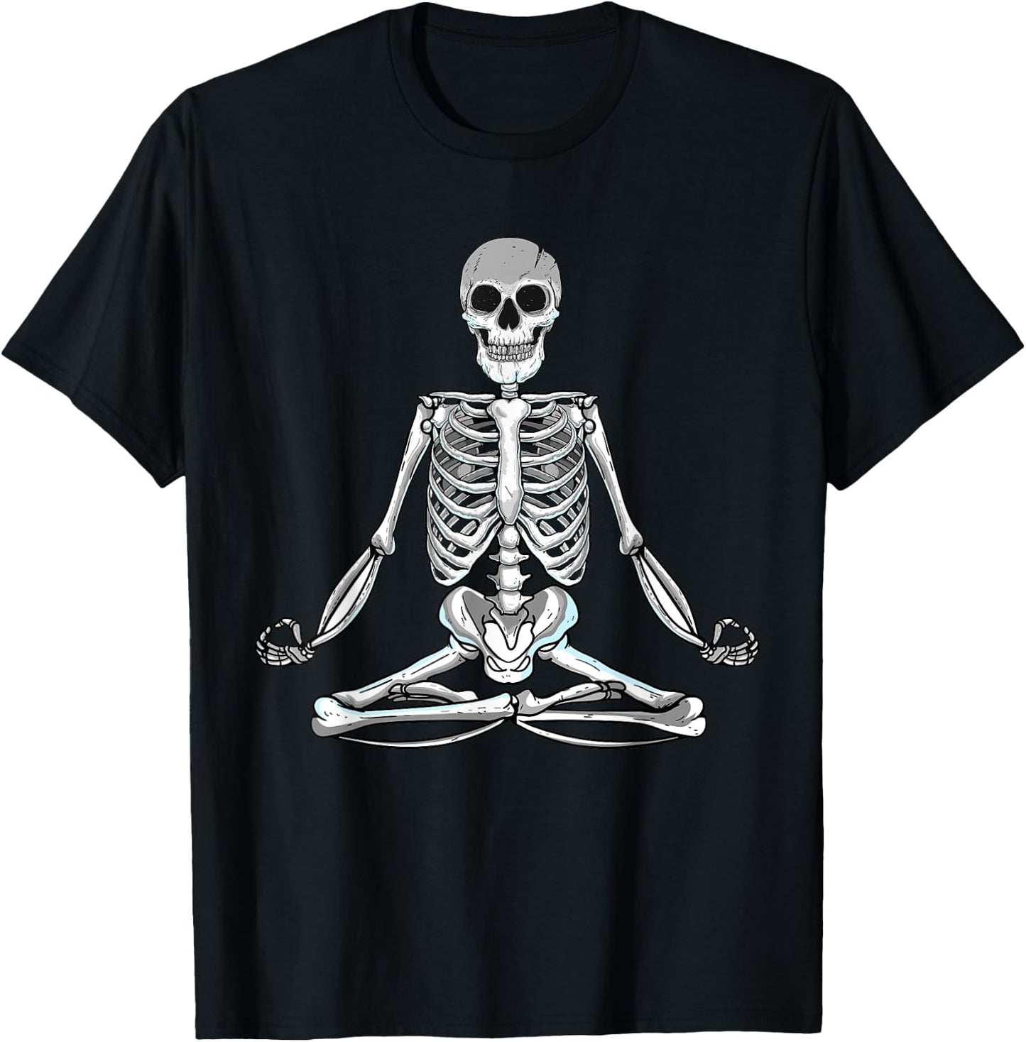 Meditating Skeleton Lotus Yoga Zen Balance Halloween Costume T-Shirt - T-Shirt | Black