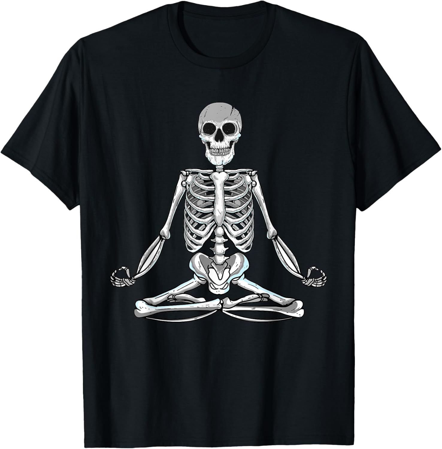 Meditating Skeleton Lotus Yoga Zen Balance Halloween Costume T-Shirt - T-Shirt | Black