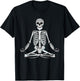 Meditating Skeleton Lotus Yoga Zen Balance Halloween Costume T-Shirt - T-Shirt | Black