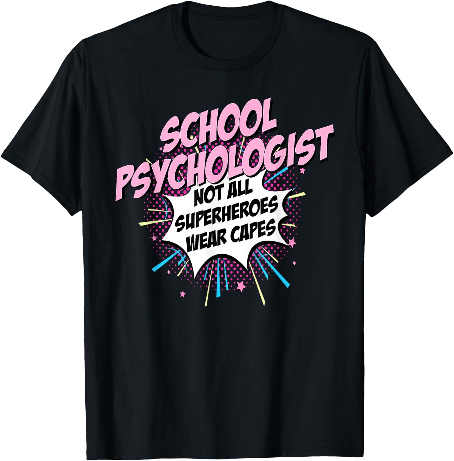 School Psychologist Superhero product Comic Gifts Idea T-Shirt - T-Shirt | Black