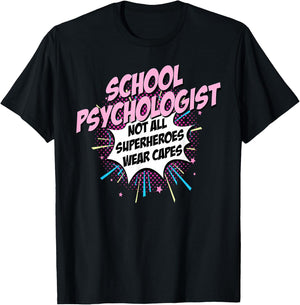 School Psychologist Superhero product Comic Gifts Idea T-Shirt - T-Shirt | Black