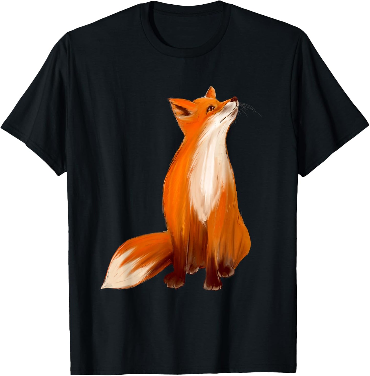 Watercolor Fox - Wildlife Zookeeper Fox Lover T-Shirt - T-Shirt | Black