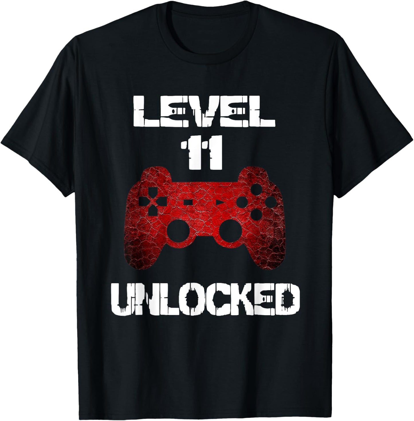 Level 11 Unlocked Boys 11th Birthday 11 Year Old Gamer T-Shirt - T-Shirt | Black