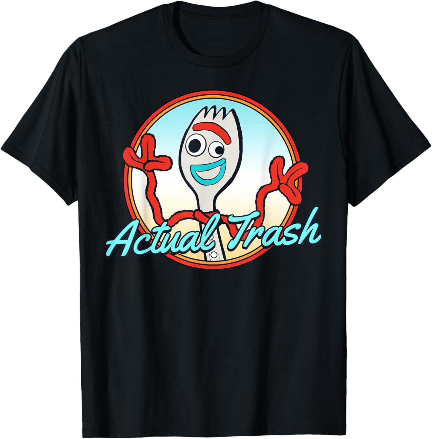 Disney Pixar Toy Story Forky Actual Trash Portrait T-Shirt - T-Shirt | Black