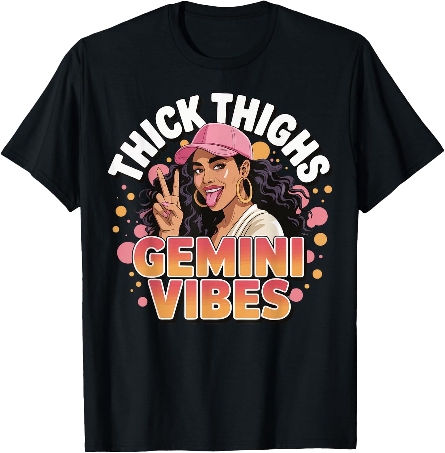 Thick Thighs Gemini Vibes T-Shirt - T-Shirt | Black