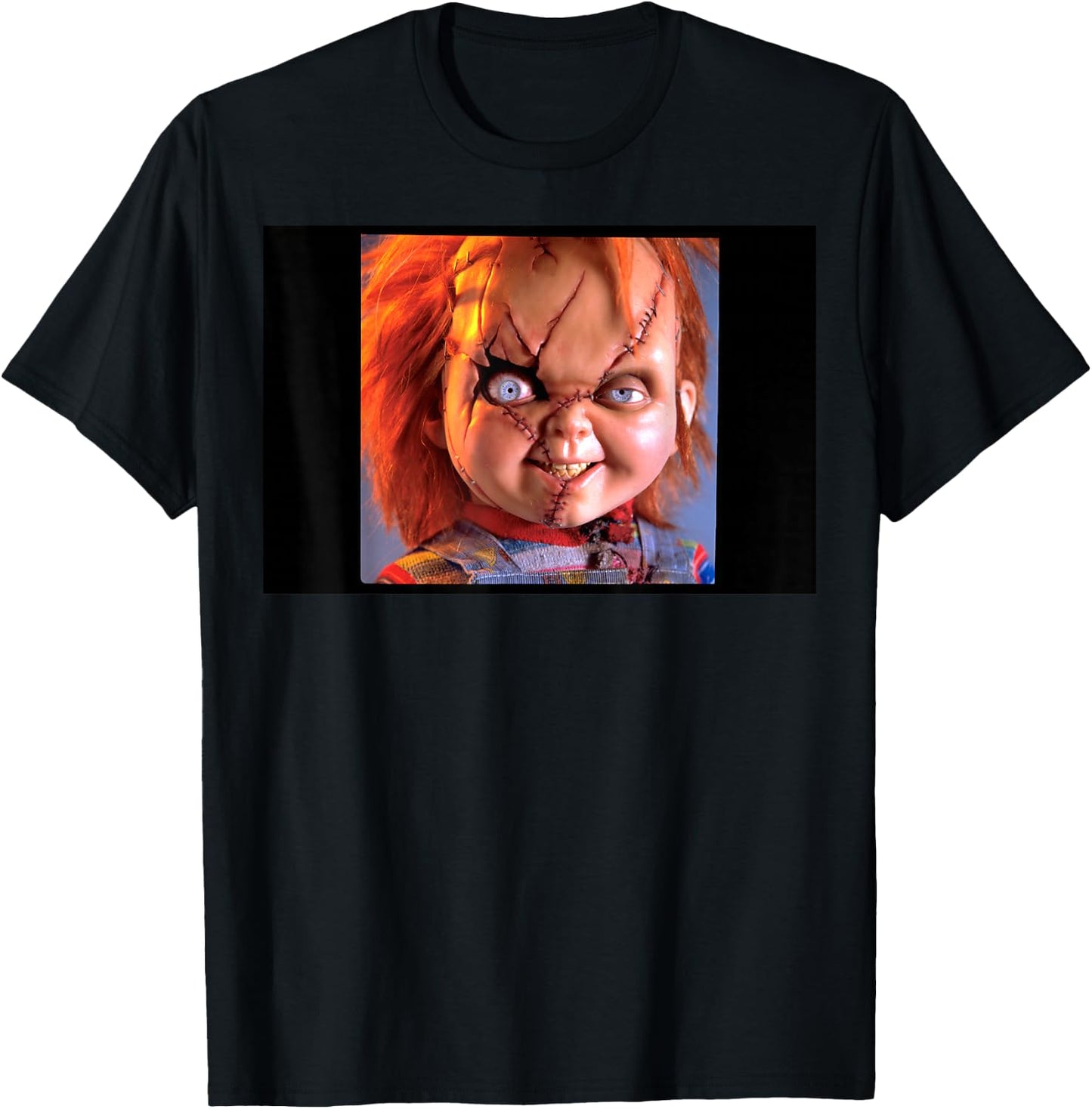 Bride of Chucky- Chucky Close Up T-Shirt - T-Shirt | Black