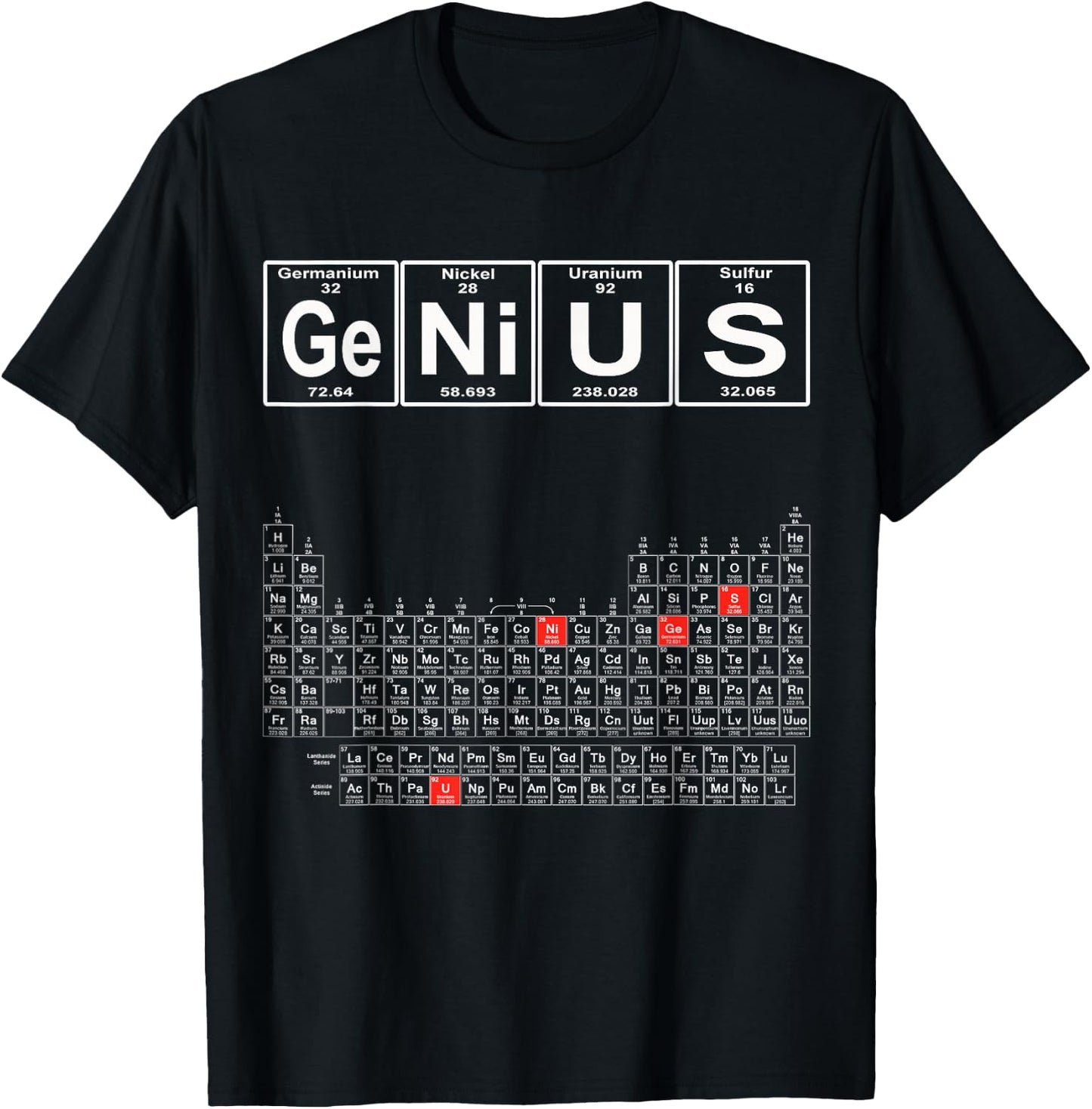 Genius Periodic Table - Genius T-Shirt - T-Shirt | Black