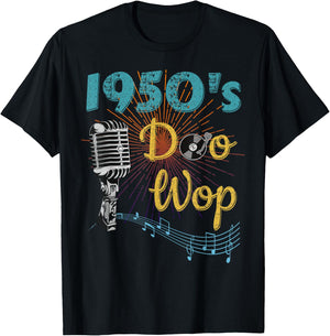 1950s Doo Wop Retro Vintage T-Shirt - T-Shirt | Black