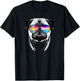 Trippy Pug Dog Wearing Music Equalizer Sunglasses T-Shirt - T-Shirt | Black