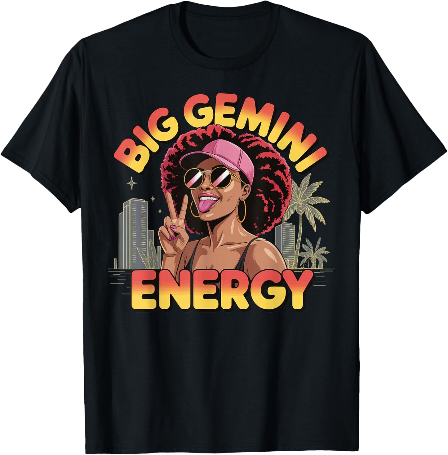Big Gemini Energy T-Shirt - T-Shirt | Black
