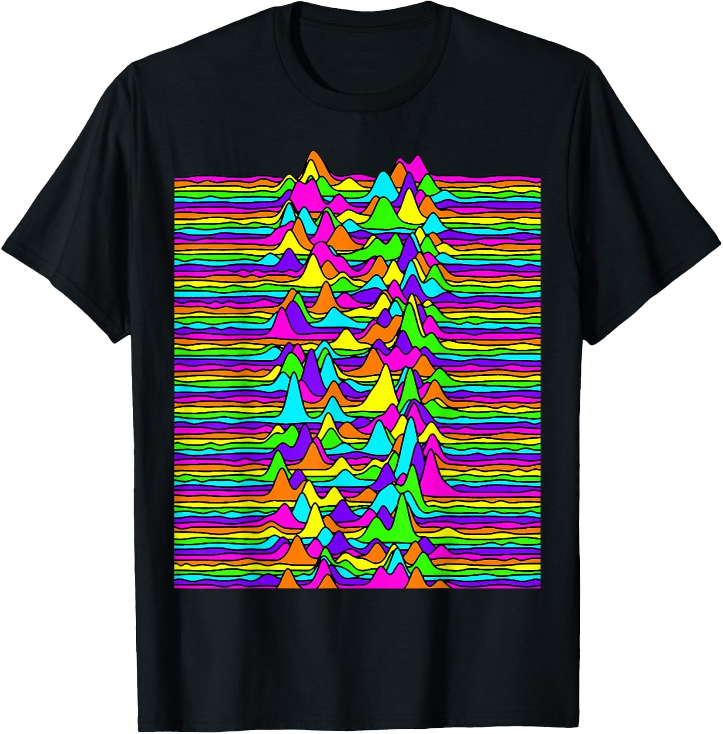 Rainbow Pulsar Waves Unknown Pleasures Space Science Teacher Women Kids T-Shirt - T-Shirt | Black