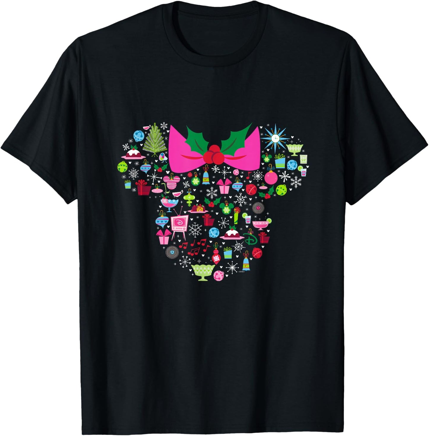 Disney Minnie Mouse Holiday Celebration T-Shirt - T-Shirt | Black