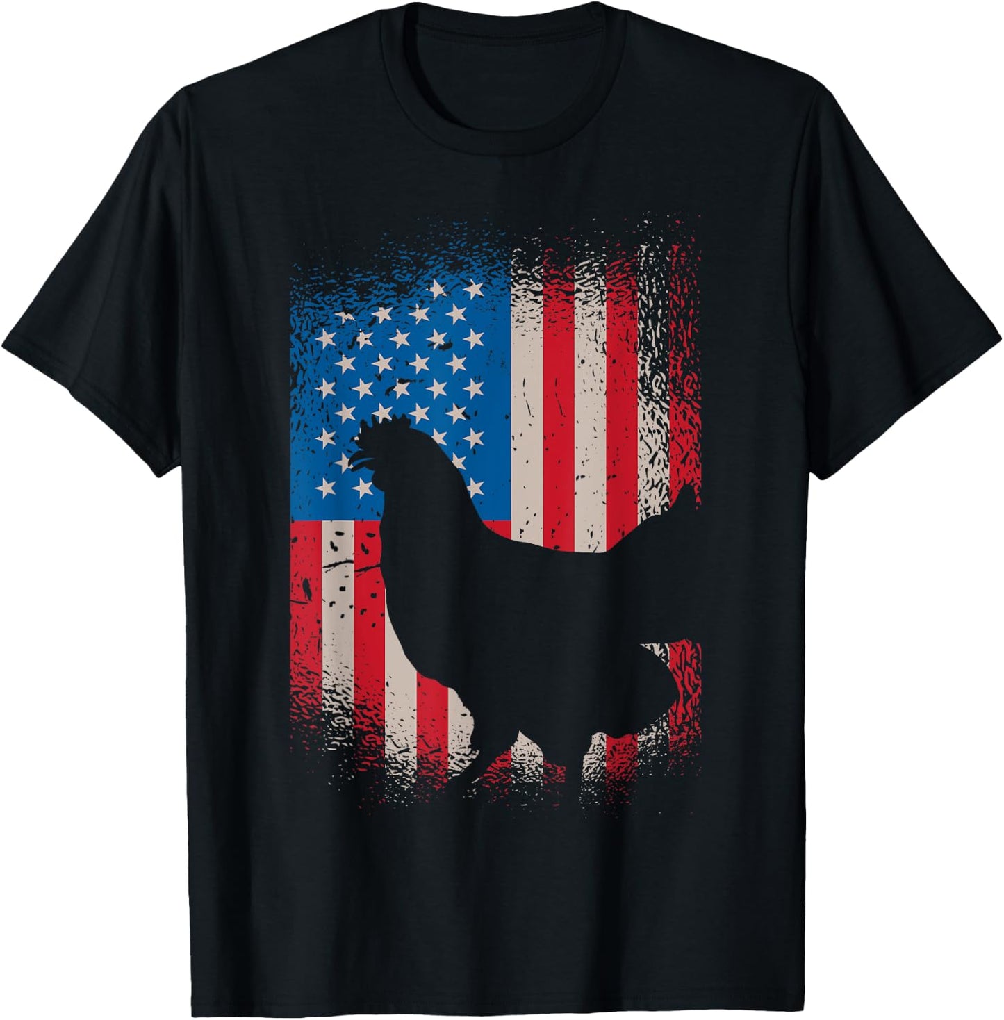 Chicken USA Flag design for Patriotic Farmer Kids Men T-Shirt - T-Shirt | Black