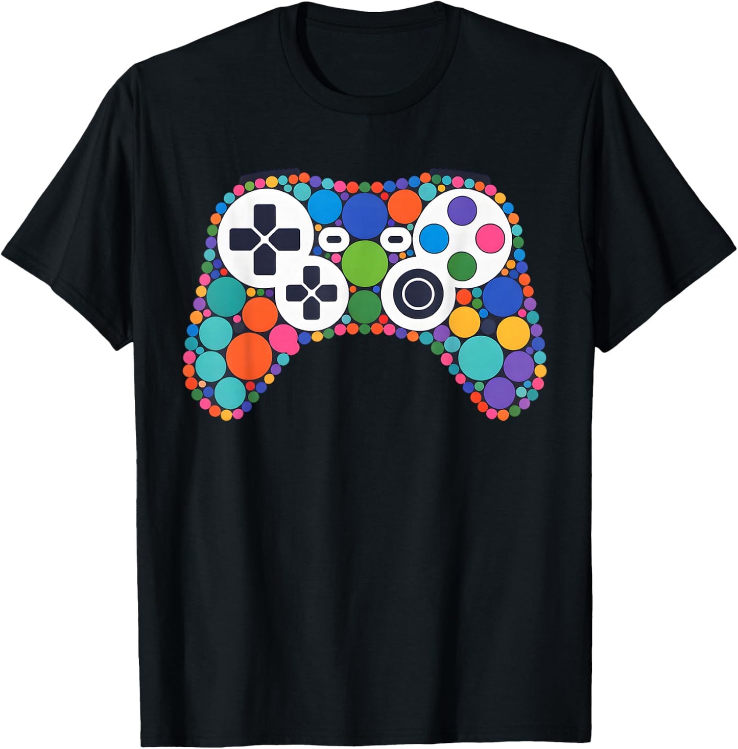 Funny Gaming Controller Polka Dot Video Gamers Dot Day Boys T-Shirt - T-Shirt | Black