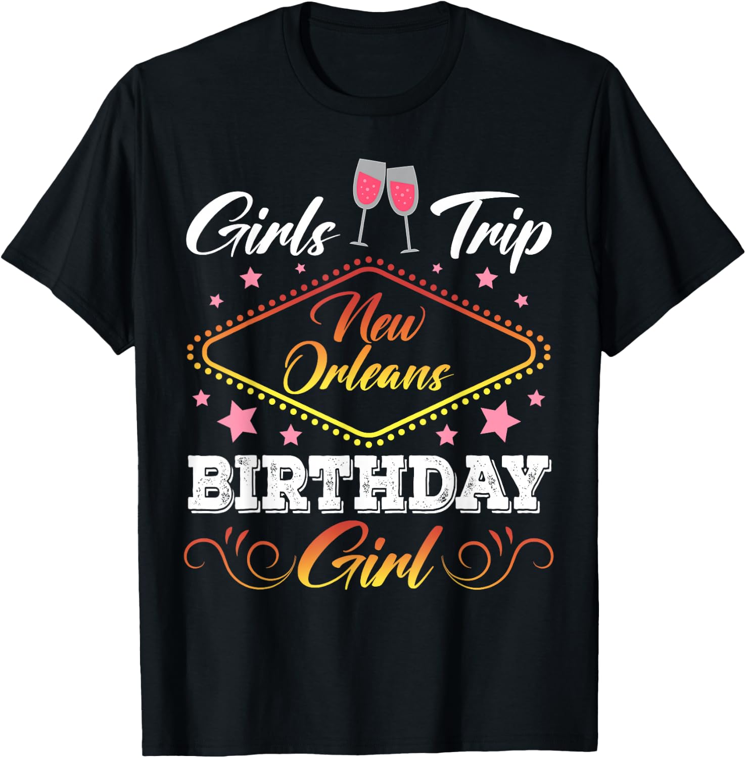 New Orleans Birthday Girls Trip 2026 Bachelor Besties Party T-Shirt - T-Shirt | Black