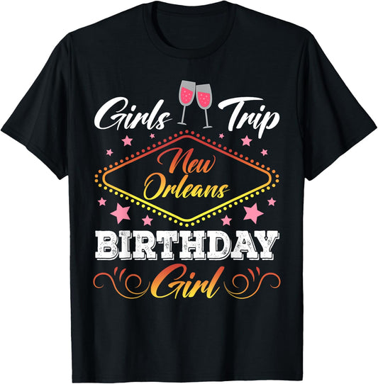 New Orleans Birthday Girls Trip 2026 Bachelor Besties Party T-Shirt - T-Shirt | Black