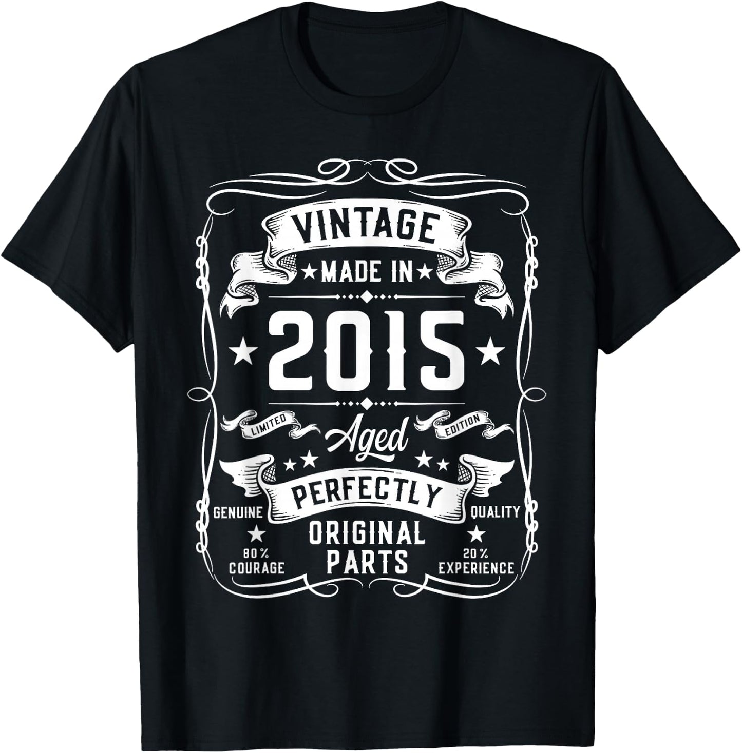 Vintage 2015 10 Years Old Gifts for Boys 10yr 10th Birthday T-Shirt - T-Shirt | Black