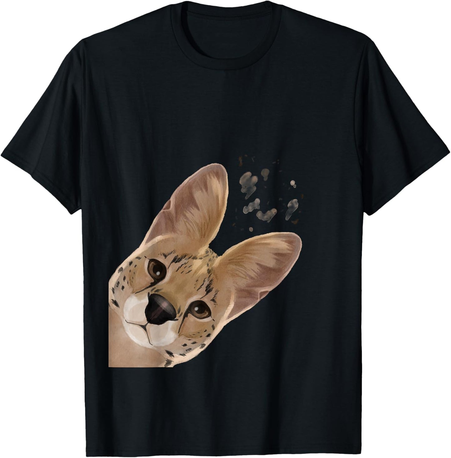 Funny Curious Serval T-Shirt - T-Shirt | Black